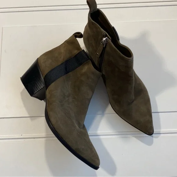 New Linea Paolo Sevilla II Suede Bootie Dark Olive 7 - Picture 3 of 7